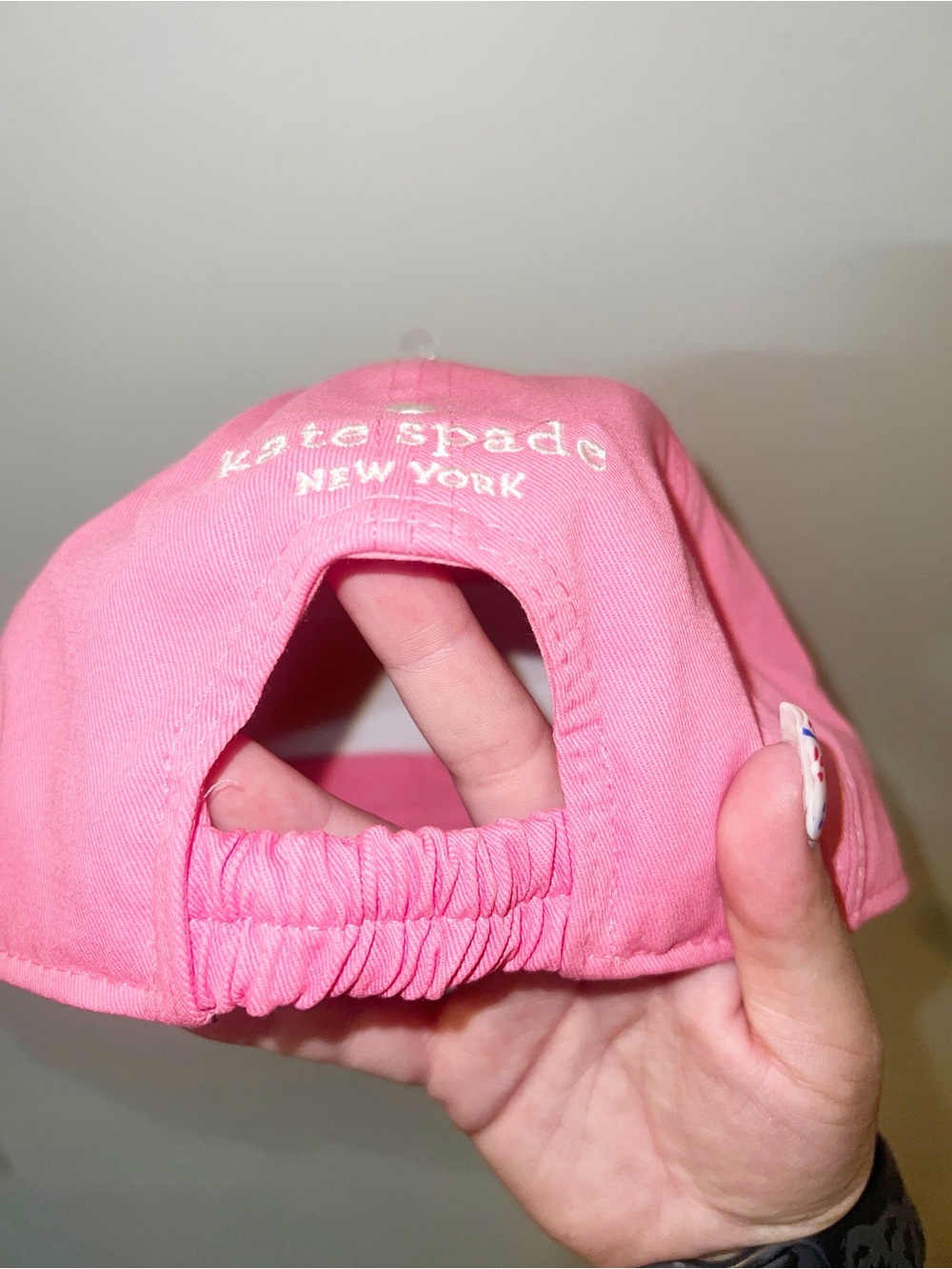 kate spade Strawberry Shake Pink Cotton Logo Baseball Cap - Picture 4 of 9